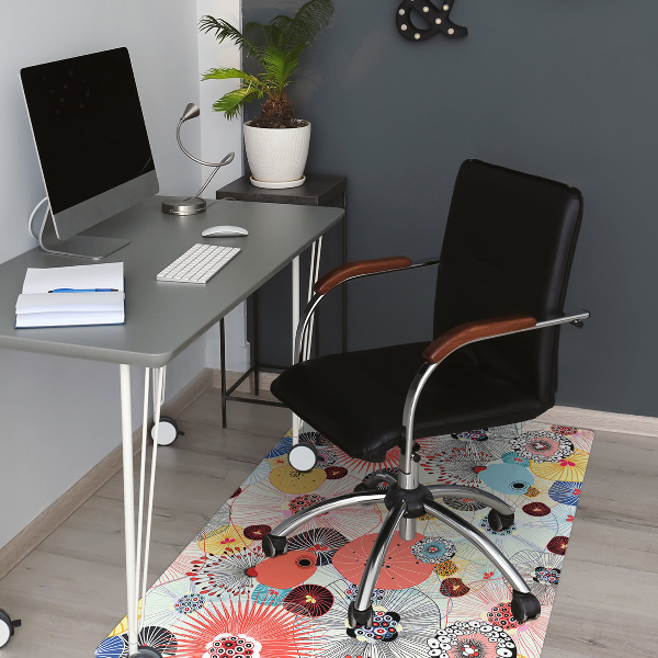 Tapete para cadeira de escritório Padrão floral
