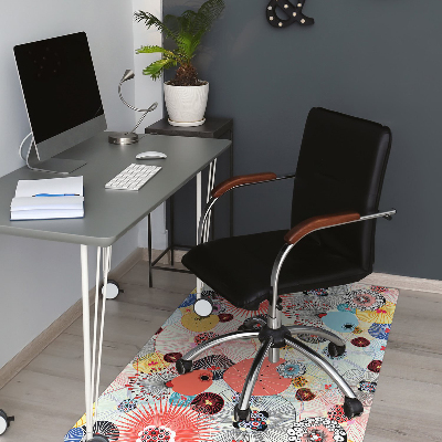 Tapete para cadeira de escritório Padrão floral