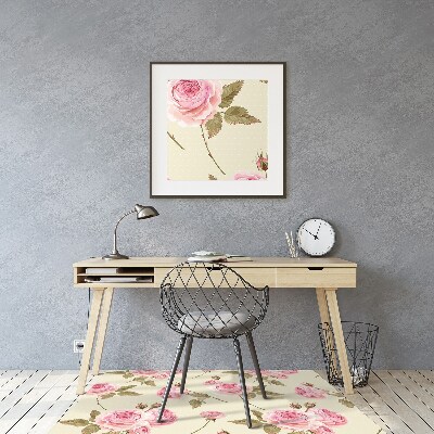 Tapete para cadeira de escritório rosas inglesas