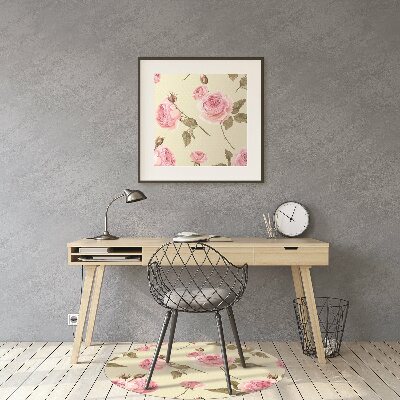 Tapete para cadeira de escritório rosas inglesas
