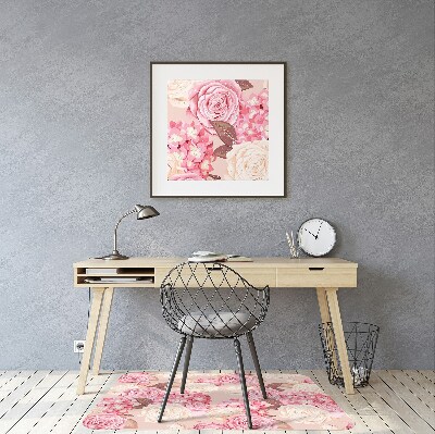 Tapete para escritório Rosas e hortênsias