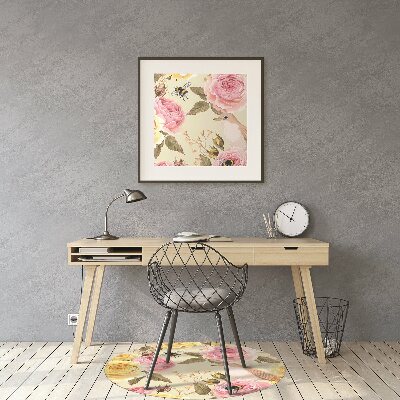 Tapete escritório Pássaros e Rosas