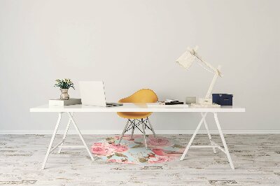 Tapete para cadeira de escritório rosas inglesas