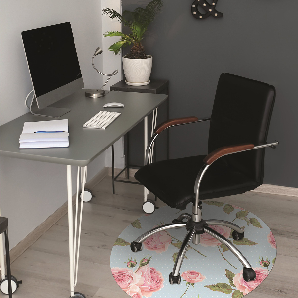 Tapete escritório Rosas com folhas