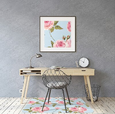 Tapete escritório Rosas com folhas