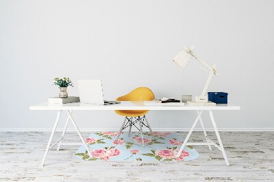 Tapete escritório Rosas com folhas