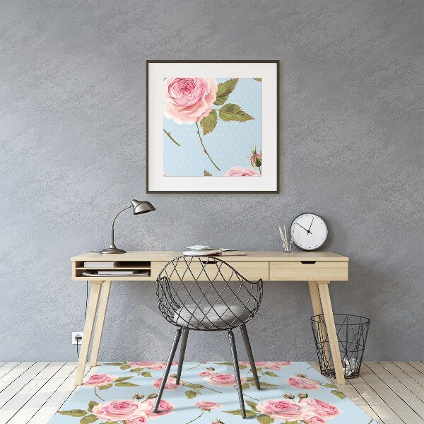 Tapete escritório Rosas com folhas
