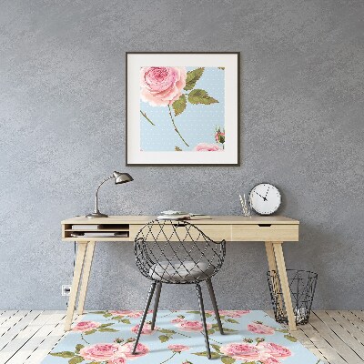 Tapete escritório Rosas com folhas