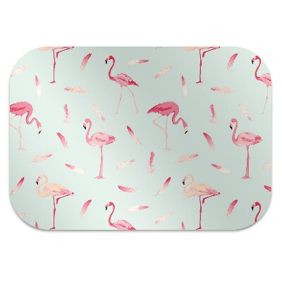 Tapete escritório Flamingos e penas