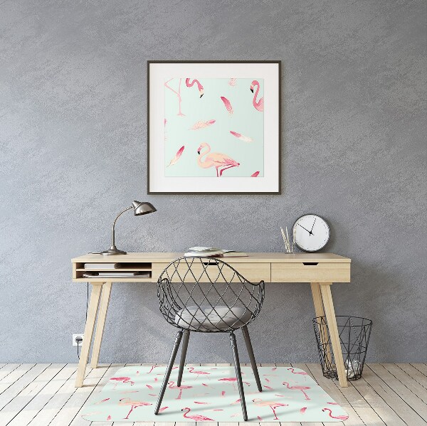 Tapete escritório Flamingos e penas