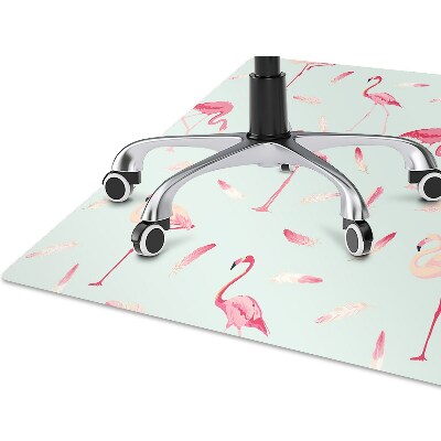 Tapete escritório Flamingos e penas