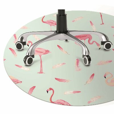 Tapete escritório Flamingos e penas