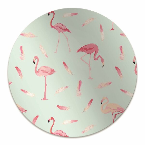 Tapete escritório Flamingos e penas