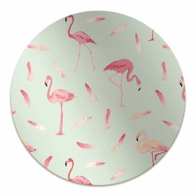 Tapete escritório Flamingos e penas