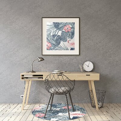 Tapete para cadeira de escritório pássaros tropicais
