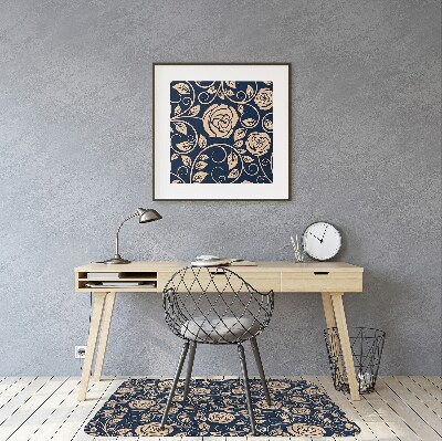 Tapete para cadeira de escritório Rosas douradas vintage