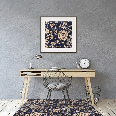 Tapete para cadeira de escritório Rosas douradas vintage