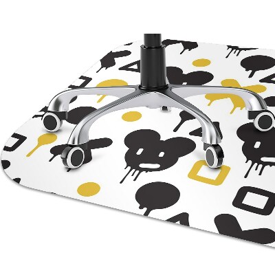 Tapete para cadeira de escritório Grafite preto e amarelo