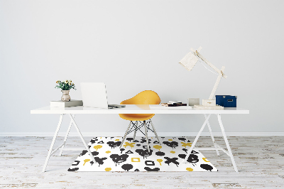 Tapete para cadeira de escritório Grafite preto e amarelo