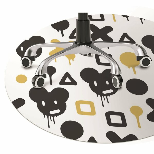 Tapete para cadeira de escritório Grafite preto e amarelo