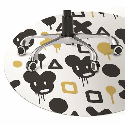 Tapete para cadeira de escritório Grafite preto e amarelo