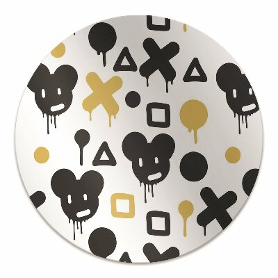 Tapete para cadeira de escritório Grafite preto e amarelo