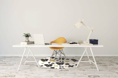 Tapete para cadeira de escritório Grafite preto e amarelo