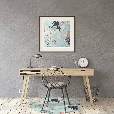 Tapete para cadeira de escritório Garça e flores