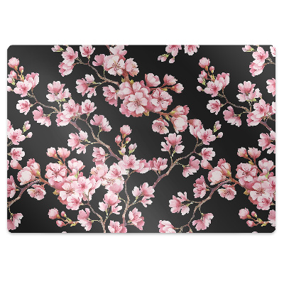 Tapete para cadeira de escritório flores de cerejeira