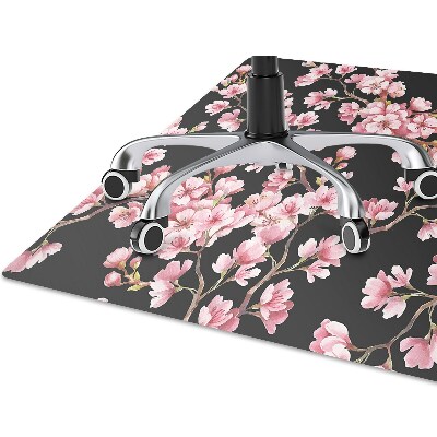Tapete para cadeira de escritório flores de cerejeira