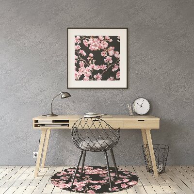 Tapete para cadeira de escritório flores de cerejeira