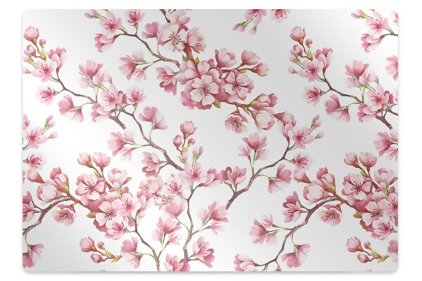 Tapete para cadeira de escritório flores de cerejeira
