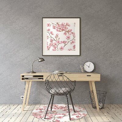 Tapete para cadeira de escritório flores de cerejeira