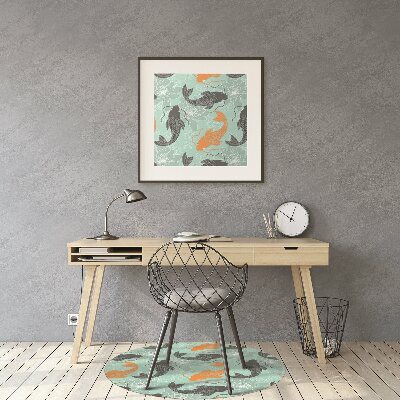 Tapete para cadeira de escritório carpa chinesa