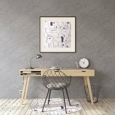Tapete para cadeira de escritório Desenho da cidade