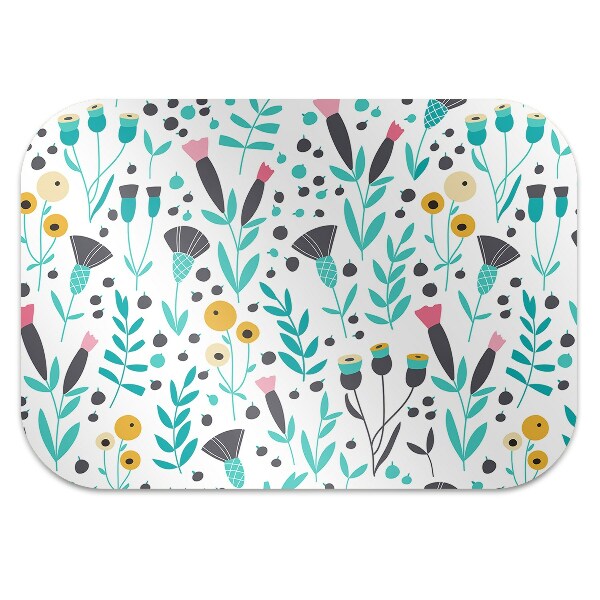 Tapete para cadeira de escritório flores escandinavas