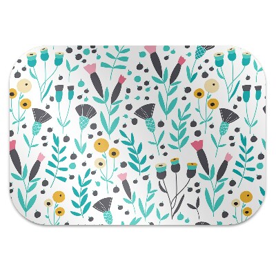 Tapete para cadeira de escritório flores escandinavas