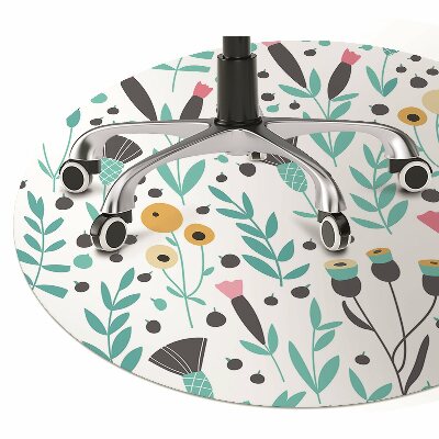 Tapete para cadeira de escritório flores escandinavas