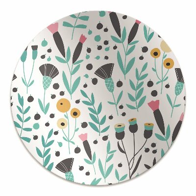 Tapete para cadeira de escritório flores escandinavas