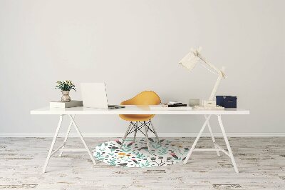 Tapete para cadeira de escritório flores escandinavas