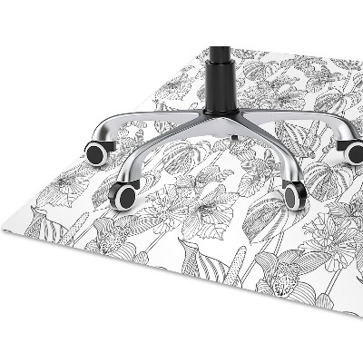 Tapete para cadeira de escritório Contornos de flores