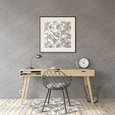 Tapete para cadeira de escritório Contornos de flores