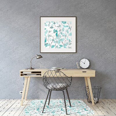 Tapete para cadeira de escritório Folhas de aquarela