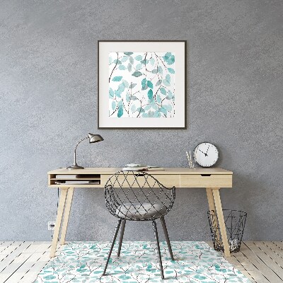 Tapete para cadeira de escritório Folhas de aquarela