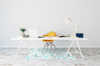 Tapete para cadeira de escritório Folhas de aquarela