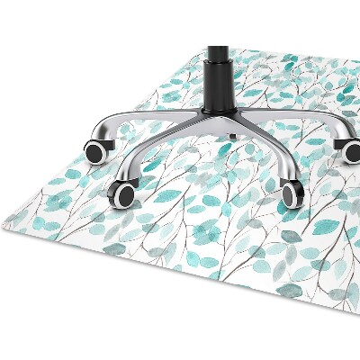 Tapete para cadeira de escritório Folhas de aquarela