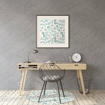 Tapete para cadeira de escritório Folhas de aquarela