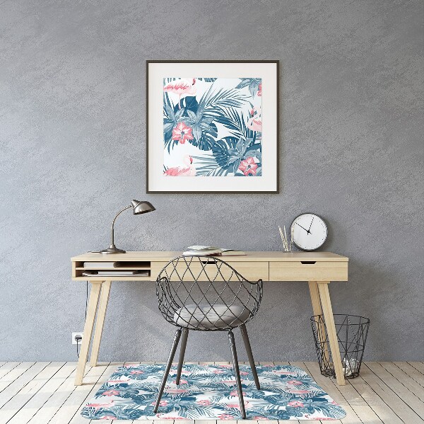Tapete para cadeira de escritório Flamingos e pintas