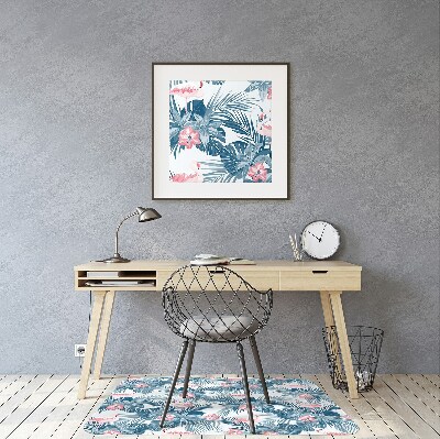 Tapete para cadeira de escritório Flamingos e pintas