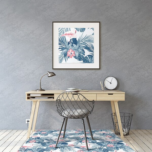 Tapete para cadeira de escritório Flamingos e pintas